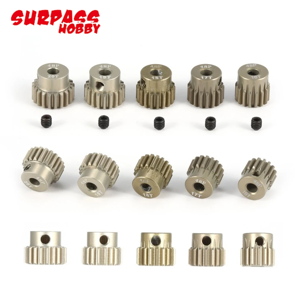 Pinion Gear 5pcs/Lot SURPASSHOBBY 48DP 3.175mm 16T-20T/21T-25T/26T-30T/31T-35T/36T-41T Motor For 1/10 RC Car Toys | Игрушки и хобби