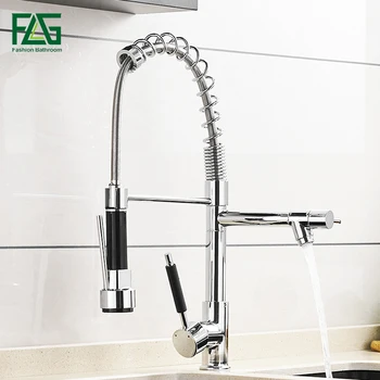FLG Kitchen Faucets Chrome Brass Pull Out Spring Kitchen Sink Faucet Swivel Spout Tall Vessel Mixer Tap 989-33C 
FLG Kitchen Faucets Chrome Brass Pull Out Spring Kitchen Sink Faucet Swivel Spout Tall Vessel Mixer Tap 989-33C