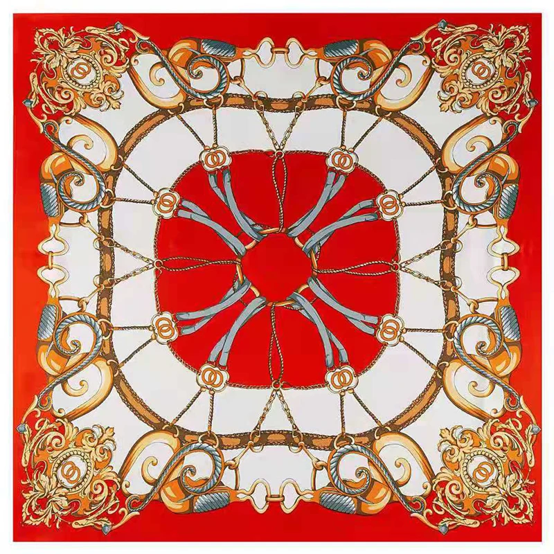 Luxury Design 100% Silk Scarf Women Large Shawls Palace Chain Print Stoles Square Bandana Big Kerchief Scarf Female Foulards 130
Luxury Design 100% Silk Scarf Women Large Shawls Palace Chain Print Stoles Square Bandana Big Kerchief Scarf Female Foulards 130