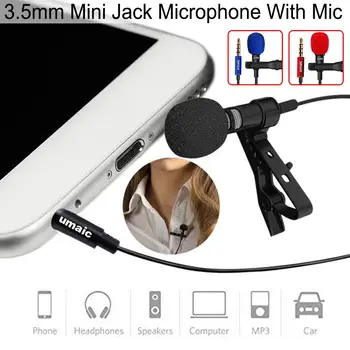 

Newest 3.5mm Karaoke Collar Clip Mini Microphone Computer Network Omnidirectional Recording Wired Capacitor Phone Microphone Mic