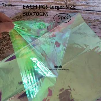 5pcs--70 X 50cm Rainbow Iridescent film laser shimmering colors for Art Craft Gift Wrapping Paper
5pcs--70 X 50cm Rainbow Iridescent film laser shimmering colors for Art Craft Gift Wrapping Paper