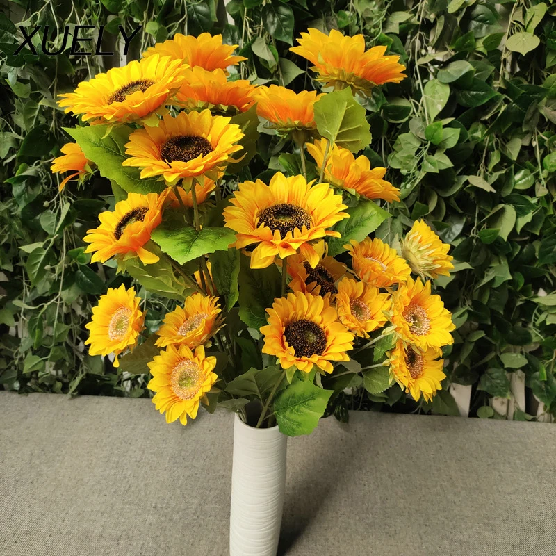 Шелковые искусственные цветы хризантемы DIYSunflower домашнее свадебное украшение