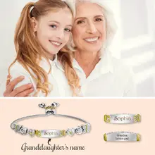 Adjustable Name Bracelet Customized Engraved Name Bangle DIY Custom Peach Heart Butterfly Cross Beads Pendant Granddaughter Gift
Adjustable Name Bracelet Customized Engraved Name Bangle DIY Custom Peach Heart Butterfly Cross Beads Pendant Granddaughter Gift