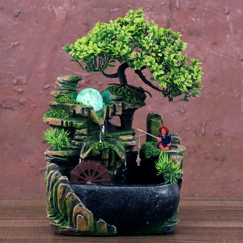 Desktop Resin Mountain Rockery Fountain Waterfall Garden Bonsai Decoration Tabletop Flowing Water Fountain (4 Size Choose)
Desktop Resin Mountain Rockery Fountain Waterfall Garden Bonsai Decoration Tabletop Flowing Water Fountain (4 Size Choose)