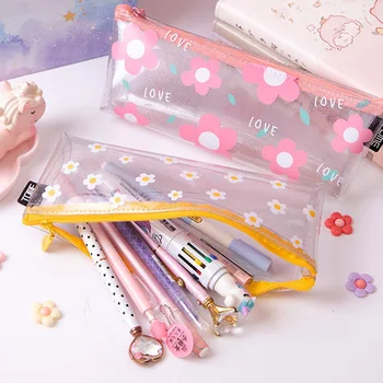Kawaii Transparent Pen Case Cute Flowers Pencil Case Large Capacity Pencil Bag For Girl School Office Supplies Stationery 
Kawaii Transparent Pen Case Cute Flowers Pencil Case Large Capacity Pencil Bag For Girl School Office Supplies Stationery