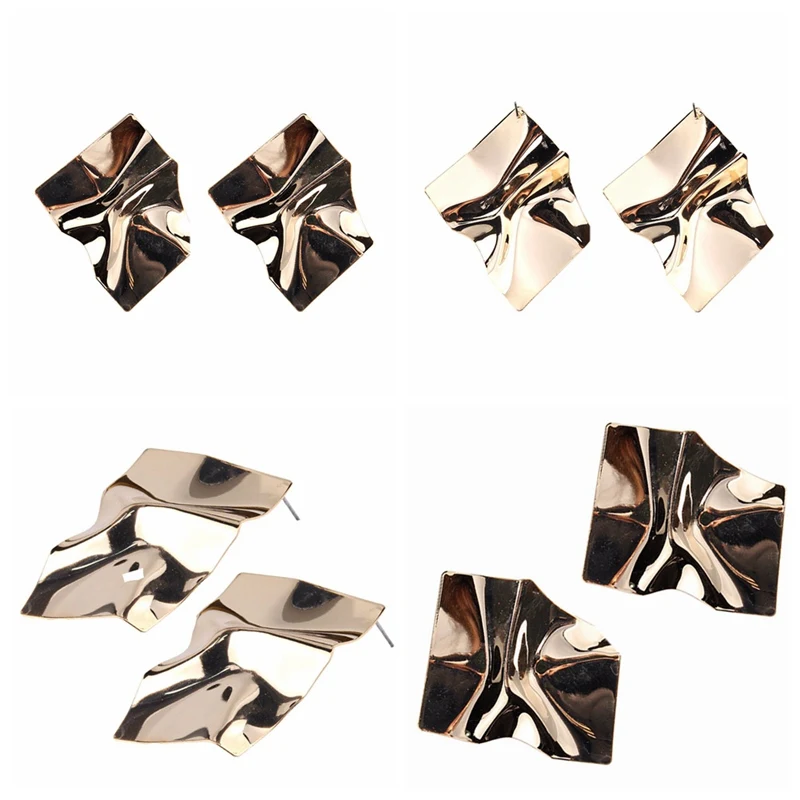 2019 New Style Gold Color Wrinkled Metal Earrings Irregular Geometric Exaggeration Zinc Alloy Earring Women Jewelry Minimalist
2019 New Style Gold Color Wrinkled Metal Earrings Irregular Geometric Exaggeration Zinc Alloy Earring Women Jewelry Minimalist