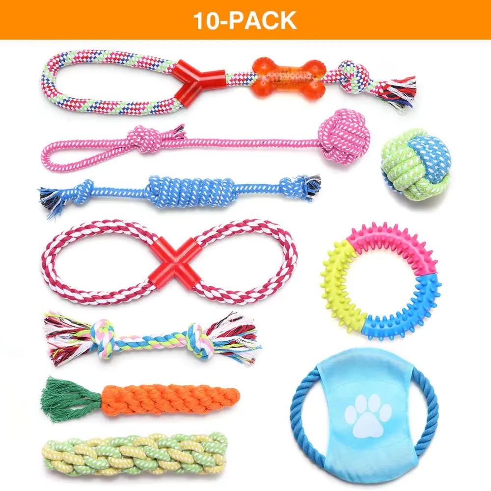 1 Set Dog Chewing Toys Set Chew Toys Gift Set Pet Rope Flying Discs Toy Durable Braided Bone Chewing Training Toys Rope 5-10 pcs
1 Set Dog Chewing Toys Set Chew Toys Gift Set Pet Rope Flying Discs Toy Durable Braided Bone Chewing Training Toys Rope 5-10 pcs