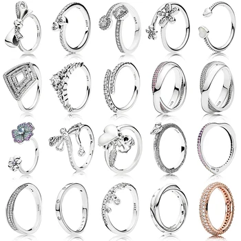 NEW Hot Sale 20 Styles Bowknot Wedding Rings For Women European Original Brand Engagement 925 Silver Ring Fashion Jewelry Gift
NEW Hot Sale 20 Styles Bowknot Wedding Rings For Women European Original Brand Engagement 925 Silver Ring Fashion Jewelry Gift
