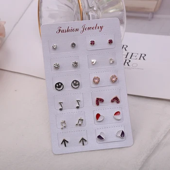 Women Pink Red Colorful Crystal Heart Earrings 2020 New Fashion Jewelry Silver Color Smiley Note Stud Earrings 12 Pairs Set
Women Pink Red Colorful Crystal Heart Earrings 2020 New Fashion Jewelry Silver Color Smiley Note Stud Earrings 12 Pairs Set