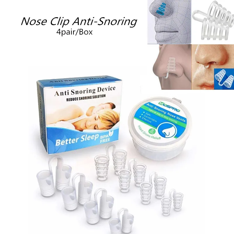 

8Pcs Healthy Care Anti Snore Apnea Nose Clip Anti-Snoring medical Aid Stop Snore Device Sleeping Aid Equipment Stop Snoring