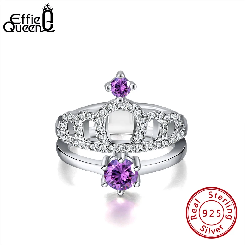 Effie Queen Romantic Princess Crown 925 Silver Engagement Rings Purple AAAA Zircon for Female Jewelry Wedding Party Gift BR202
Effie Queen Romantic Princess Crown 925 Silver Engagement Rings Purple AAAA Zircon for Female Jewelry Wedding Party Gift BR202