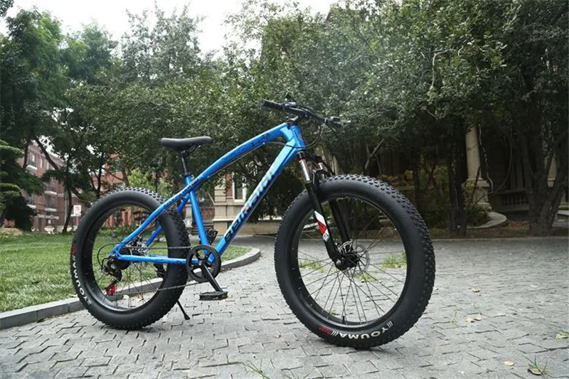 Snowmobile 4.0 plus wide tire shock absorption mountain bike 26 inch double disc brake beach road vehicle