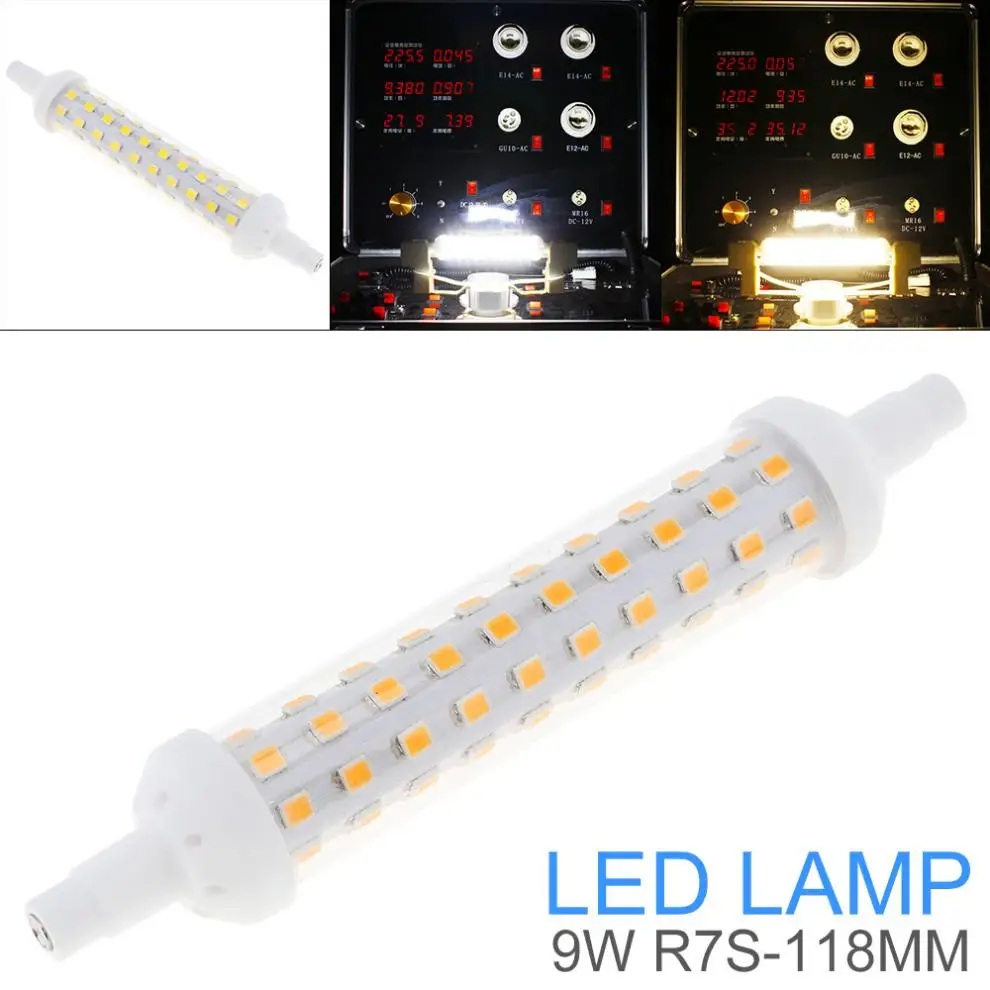 

800LM 9W 80LED 118mm AC 220-240V R7S SMD 2835 Mini 360 Degree Dimmable Warm White Cool White Corn Light Replace Halogen LED Lamp