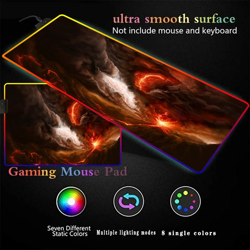 Dark Cloud Lightning RGB Gaming Large Mouse Pad Led Computer Mousepad Big Mouse Mat with Backlight Carpet for Keyboard Desk Mat
Dark Cloud Lightning RGB Gaming Large Mouse Pad Led Computer Mousepad Big Mouse Mat with Backlight Carpet for Keyboard Desk Mat
