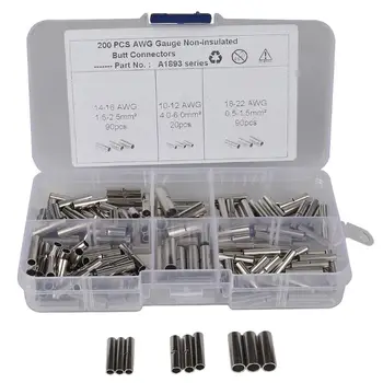 200Pcs 18-22 14-16 10-12 AWG Gauge Non-Insulated Butt Connectors Uninsulated
200Pcs 18-22 14-16 10-12 AWG Gauge Non-Insulated Butt Connectors Uninsulated