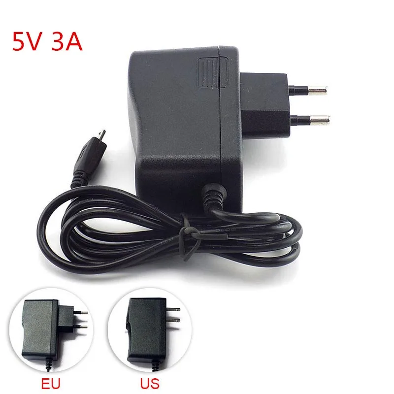5V 3000mA 3A AC to DC Power Adapter supply Micro USB Charger EU Plug Iuput 100V-240V Converter Output DC for Raspberry Pi L19
5V 3000mA 3A AC to DC Power Adapter supply Micro USB Charger EU Plug Iuput 100V-240V Converter Output DC for Raspberry Pi L19