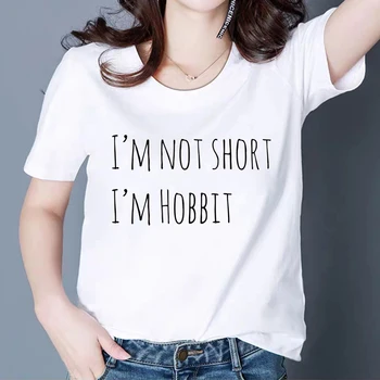 Summer I AM NOT SHORT I AM HOBBIT T-shirt Harajuku Female Vintage T shirt Cheap Plus Size Casual T-shirts Funny Graphic Tshirt
Summer I AM NOT SHORT I AM HOBBIT T-shirt Harajuku Female Vintage T shirt Cheap Plus Size Casual T-shirts Funny Graphic Tshirt