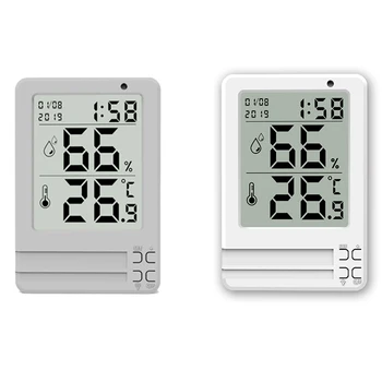 LCD Digital Thermometer Hygrometer Alarm Clock Calendar Weather Station Desk Clock Temperature Humidity Meter Barometer Indoor W
LCD Digital Thermometer Hygrometer Alarm Clock Calendar Weather Station Desk Clock Temperature Humidity Meter Barometer Indoor W