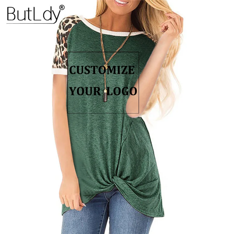 Customized Your Design Logo Women T-shirt Personality Graphic Print Tshirt Twisted Cross Knot Irregular Raglan Leopard T Shirt
Customized Your Design Logo Women T-shirt Personality Graphic Print Tshirt Twisted Cross Knot Irregular Raglan Leopard T Shirt