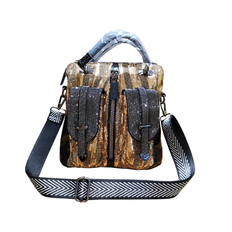 Bags for Women 2020 New Tide Rhinestone Handbag Double Pocket Broadband Multi-purpose Shoulder Messenger Sequins Female Bag
Bags for Women 2020 New Tide Rhinestone Handbag Double Pocket Broadband Multi-purpose Shoulder Messenger Sequins Female Bag