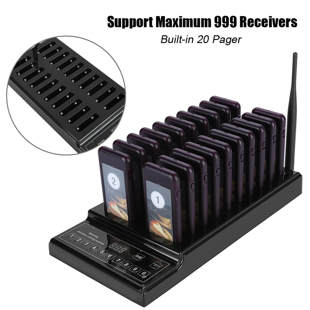 20 Channels Pager 999 Channels Base Wireless Queue Calling System For Cafe Restaurant pager
20 Channels Pager 999 Channels Base Wireless Queue Calling System For Cafe Restaurant pager