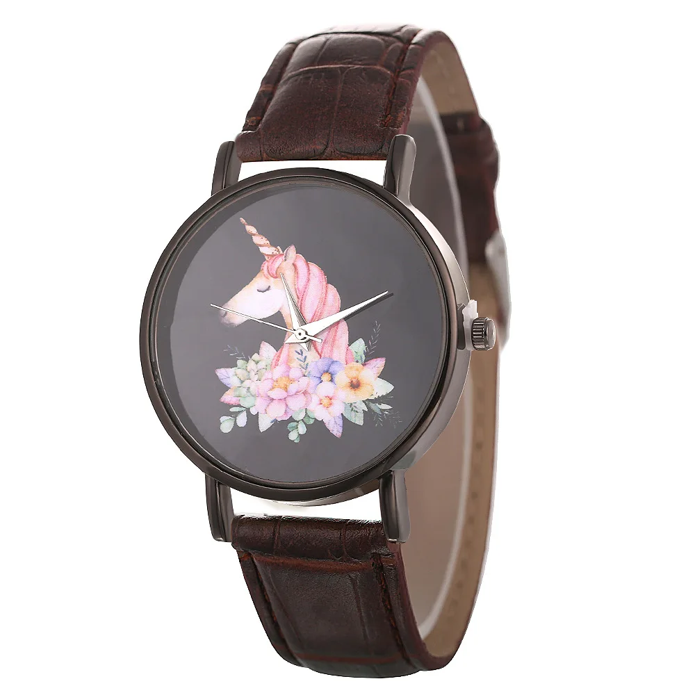 Wish Hot Sales Unicorn Pattern Women's Quartz Watch Creative Students Leather Strap Watch Factory Wholesale
Wish Hot Sales Unicorn Pattern Women's Quartz Watch Creative Students Leather Strap Watch Factory Wholesale