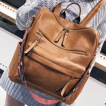 Popular Women's Bag 2020backpack Academic Style Casual Bag Large Capacity Soft Leather Backpack Convenient Male Female Best Sale 
Popular Women's Bag 2020backpack Academic Style Casual Bag Large Capacity Soft Leather Backpack Convenient Male Female Best Sale