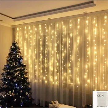 6*1M 240LED Curtain String Lights Fairy Garland Memory Control 7 Flash Modes For New Year Christmas Outdoor Wedding Home Decor
6*1M 240LED Curtain String Lights Fairy Garland Memory Control 7 Flash Modes For New Year Christmas Outdoor Wedding Home Decor