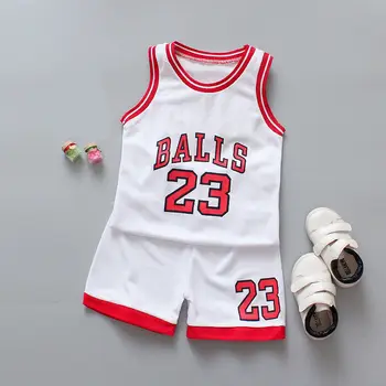 Summer Cotton Tracksuits for boys Letters Number 23 print Children's sports suit Vest shorts Striped Football Set kids clothes
Summer Cotton Tracksuits for boys Letters Number 23 print Children's sports suit Vest shorts Striped Football Set kids clothes