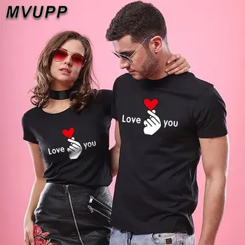 Cotton Couple finger heart print T-shirt 2020 Summer Men Women Tee shirt Streetwear Casual Short Sleeve Tops Tees O-neck Clothes
Cotton Couple finger heart print T-shirt 2020 Summer Men Women Tee shirt Streetwear Casual Short Sleeve Tops Tees O-neck Clothes
