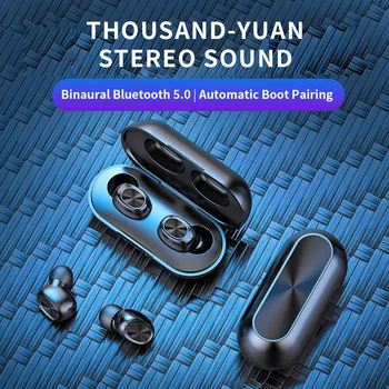 B5 Wireless Bluetooth Earphone 5.0 Touch Control TWS Bluetooth Earbuds Waterproof Stereo Music Headset 300mAh Power Bank
