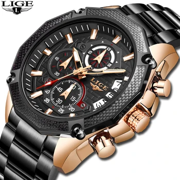 LIGE New Men Watches Top Brand Luxury Stainless Steel Date Chronograph Male Quartz Watch Mens Casual Sport Waterproof Watch 2019 
LIGE New Men Watches Top Brand Luxury Stainless Steel Date Chronograph Male Quartz Watch Mens Casual Sport Waterproof Watch 2019