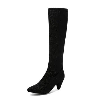 2021 Square Heel Fashion Knee High Boots Pointed Toe Bright Piece of Cloth Long Boots Autumn Winter Side Zipper Women Shoes
2021 Square Heel Fashion Knee High Boots Pointed Toe Bright Piece of Cloth Long Boots Autumn Winter Side Zipper Women Shoes