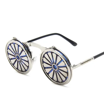 New Metal Flip Frame Sunglasses Men Women Personality Steampunk Eyewear Round Mirror Reflective Festival Party Sun Glasses UV400
New Metal Flip Frame Sunglasses Men Women Personality Steampunk Eyewear Round Mirror Reflective Festival Party Sun Glasses UV400