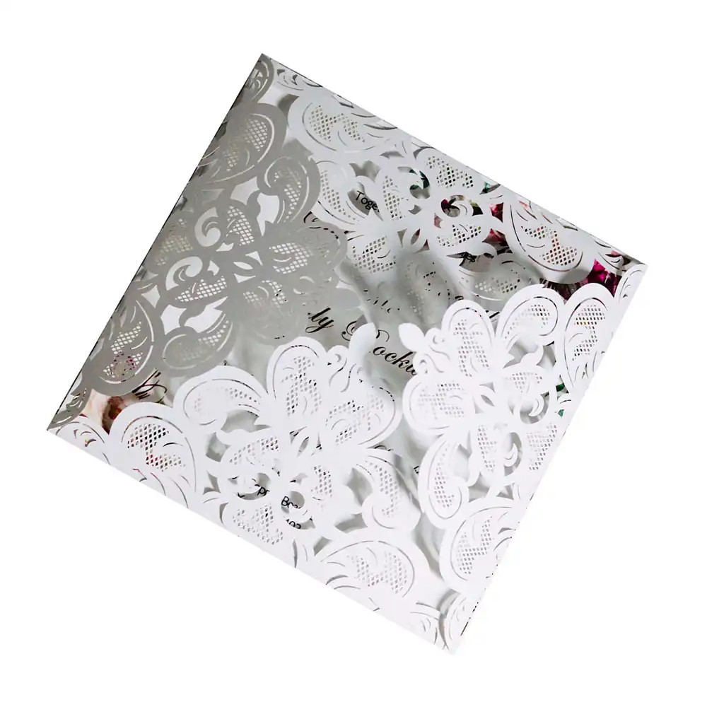 holiday blessing greeting card laser cutout pearlescent paper