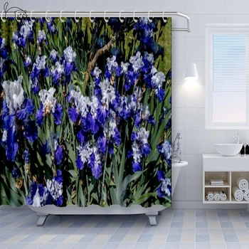 

Starry Night Shower Curtain Irises By Vincent Van Gogh 1889 Dutch Post Impressionist Polyester Fabric Cat Bathroom Curtain
