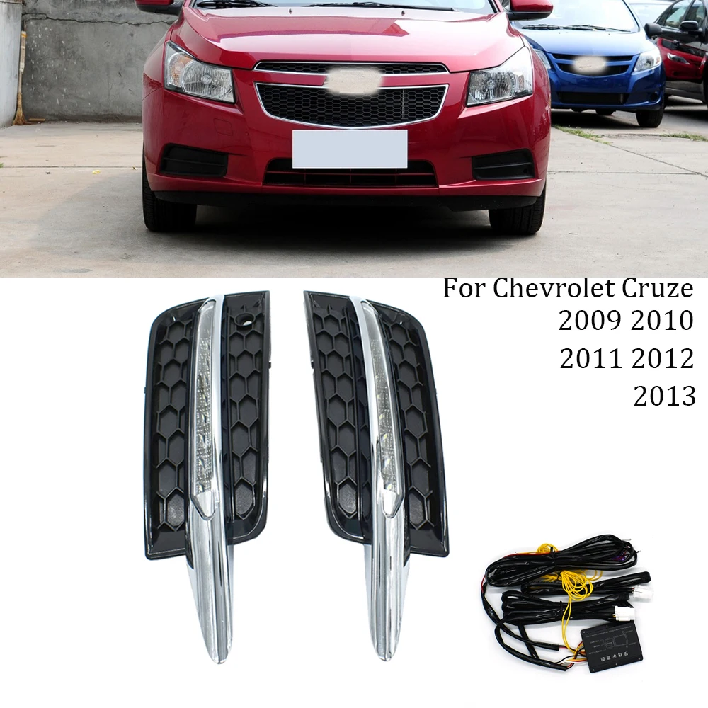 LED DRL with Turning Signal Yellow Flashing LED Daytime Running Lights For Chevrolet Cruzes 2009~2013 12V External Fog Bar Lamp
LED DRL with Turning Signal Yellow Flashing LED Daytime Running Lights For Chevrolet Cruzes 2009~2013 12V External Fog Bar Lamp