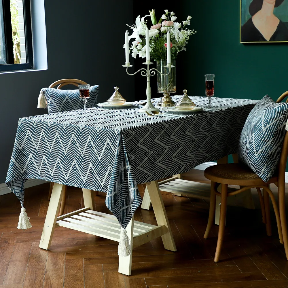 Jacquard weave Tassel Tablecloth Cotton Linen Dust Proof Table Cover for Kitchen Dining Room Party Home Tabletop Decoration
Jacquard weave Tassel Tablecloth Cotton Linen Dust Proof Table Cover for Kitchen Dining Room Party Home Tabletop Decoration