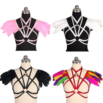 Multicolor Feather Harness Lingerie Punk Goth Shoulder Epaulets Body Bondage Top Bra Plus Size Pole Dance Party Rave Women
Multicolor Feather Harness Lingerie Punk Goth Shoulder Epaulets Body Bondage Top Bra Plus Size Pole Dance Party Rave Women