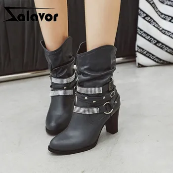 ZALAVOR Size 33-48 Women Rivets Buckle Ankle Boots Winter High Heel Retro Ladies Office Work Boots Daily Platform Shoes 
ZALAVOR Size 33-48 Women Rivets Buckle Ankle Boots Winter High Heel Retro Ladies Office Work Boots Daily Platform Shoes