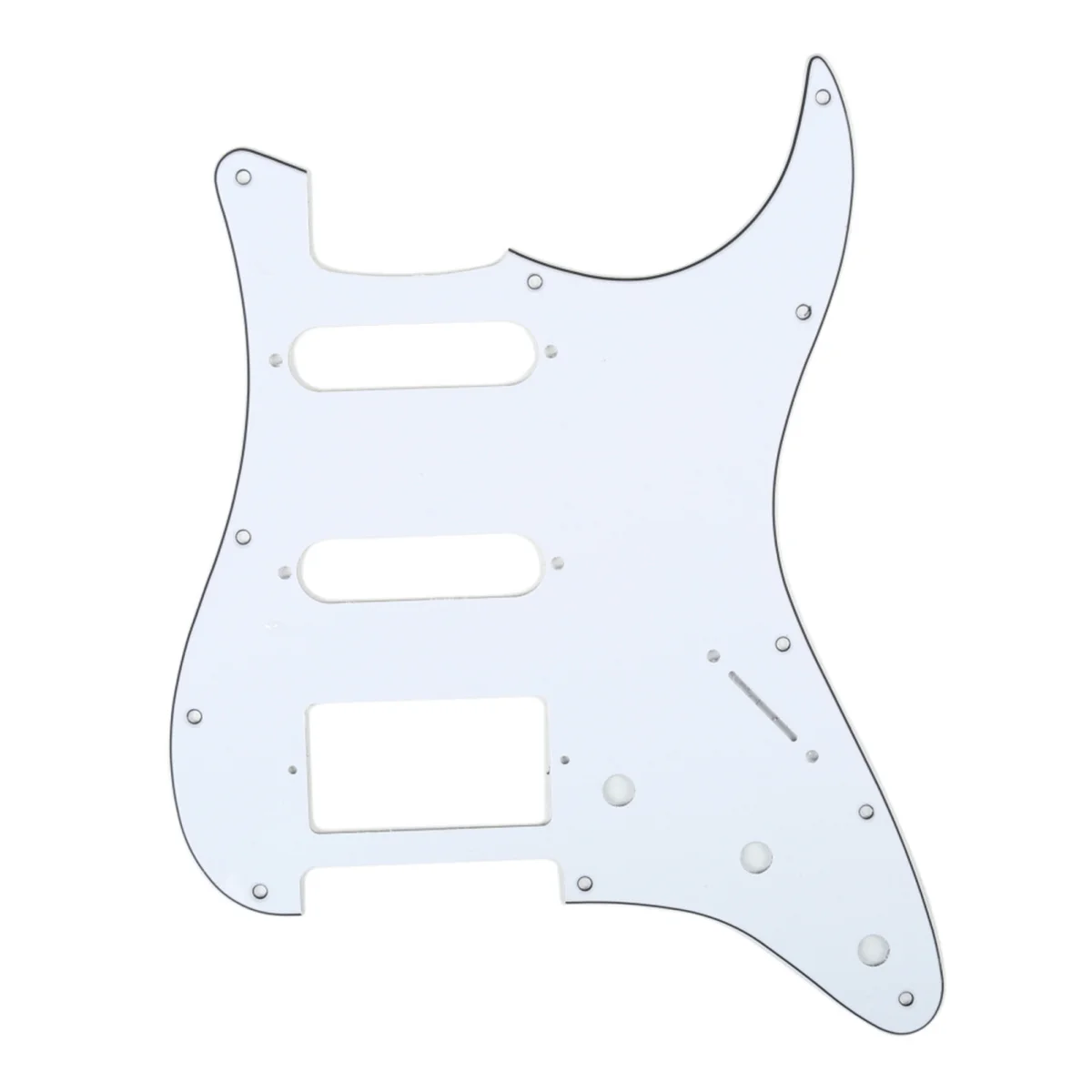 

Musiclily HSS 11 Hole Guitar Strat Pickguard for Fender USA/Mexican Made Standard Stratocaster Modern Style, 3Ply White