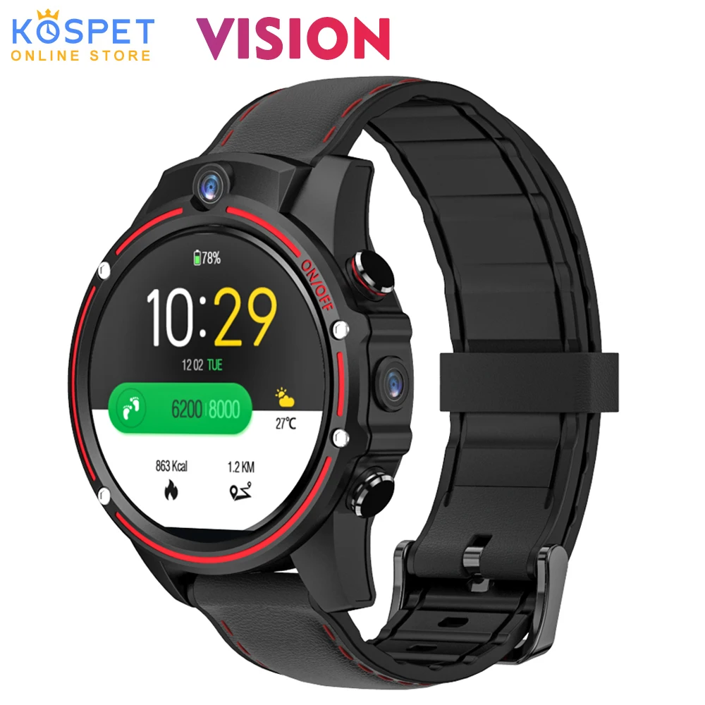 Смарт-часы KOSPET Vision 3 ГБ 32 двойная камера 800 МП Bluetooth мА/ч gps спортивные Android 4G умные