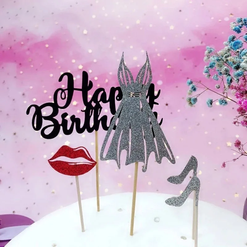5Pcs/Set DIY Shiny Dress High Heels Cake Topper Girls Lady Birthday Cake Decor Flags Wedding or Valentine's Day Cake Toppers
5Pcs/Set DIY Shiny Dress High Heels Cake Topper Girls Lady Birthday Cake Decor Flags Wedding or Valentine's Day Cake Toppers