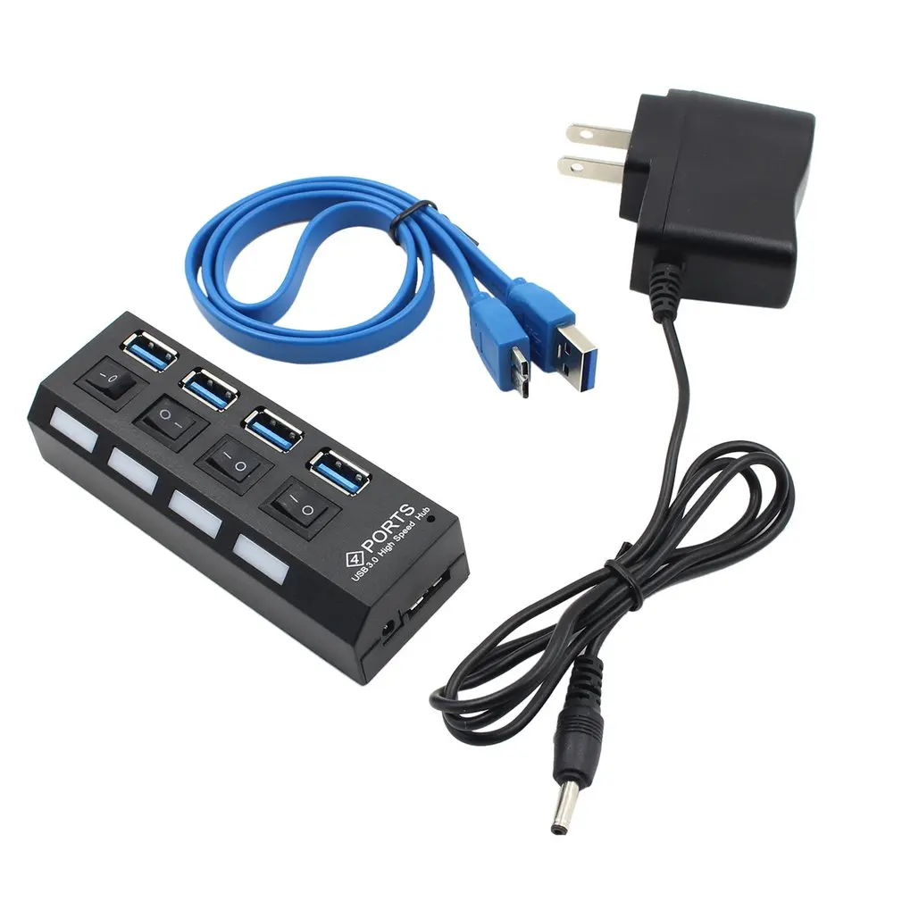 High Speed 4 Ports USB 3.0 HUB With On/Off Switch Power Adapter USB Hub For Desktop Laptop EU US plug
High Speed 4 Ports USB 3.0 HUB With On/Off Switch Power Adapter USB Hub For Desktop Laptop EU US plug