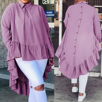 Women Tops and Blouses Celmia Fashion Ruffles Shirts 2020 Spring Autumn Lapel Long Sleeve Back Buttons Female Party Long Blusas
Women Tops and Blouses Celmia Fashion Ruffles Shirts 2020 Spring Autumn Lapel Long Sleeve Back Buttons Female Party Long Blusas