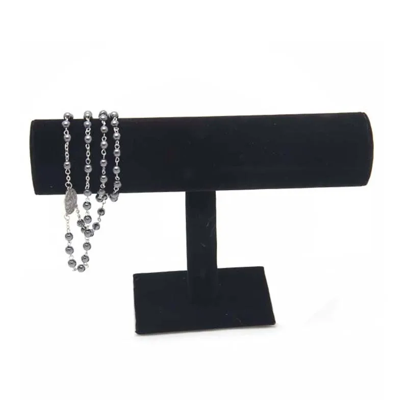 Черный вельветовый браслет цепь часы t бар подставка для ювелирных изделий