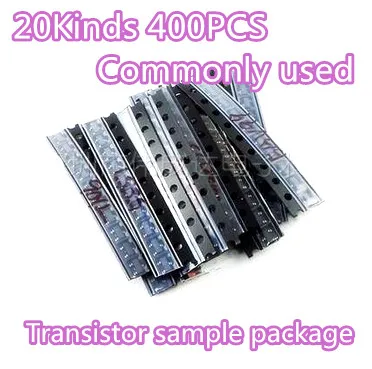 20 kinds of patch triode sample packages S9012 S9014 S8050 S8550 MMBT3904 SOT23 400PCS common | Электроника