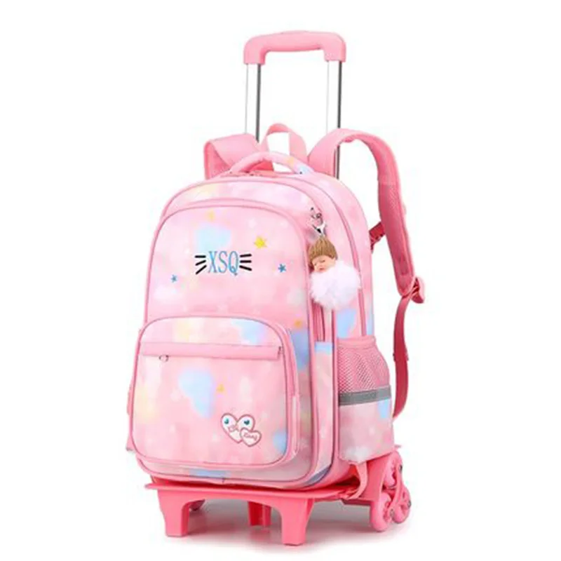 

The new primary school trolley schoolbag 6-12 years old girl princess second and sixth grade waterproof lightning protection