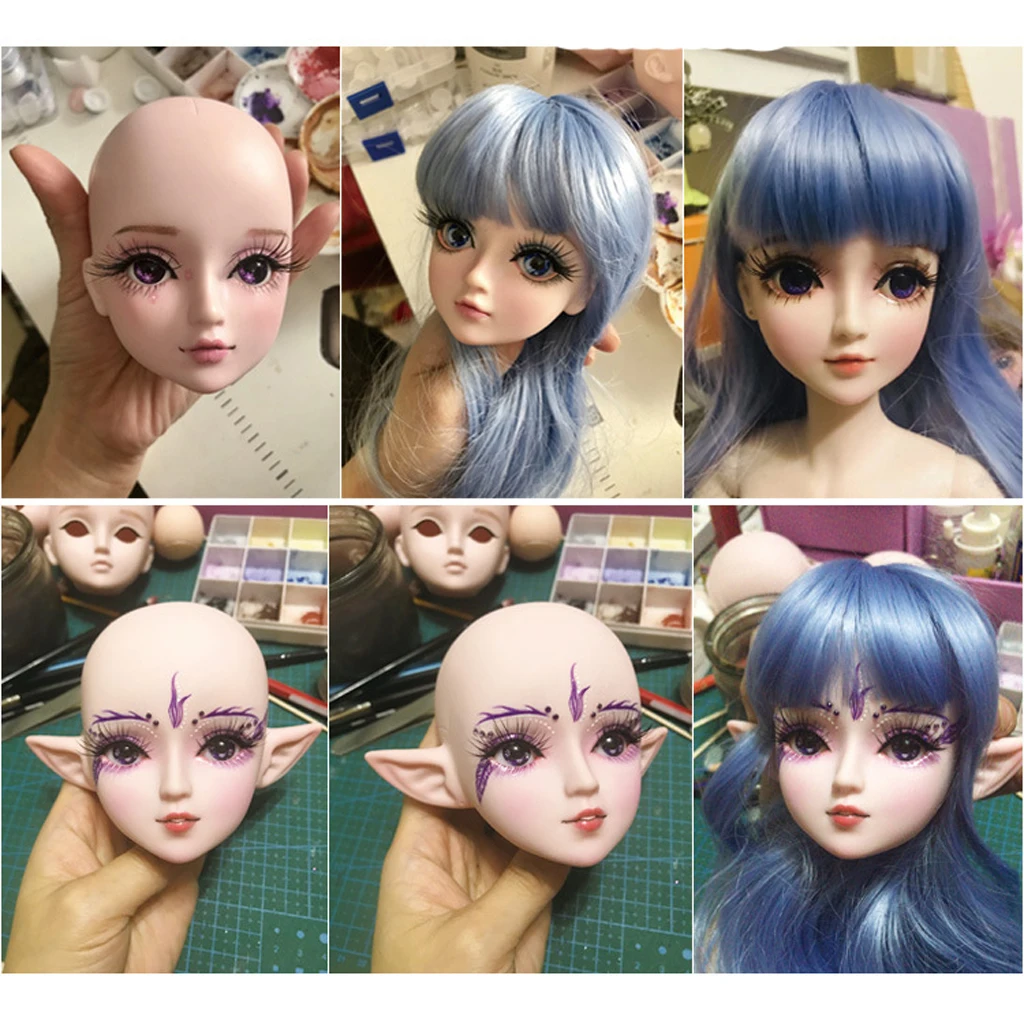 Doll Head Face Mold 1/3 BJD Body Parts Cosplay Makeup Head Cover Can be Unscrewed, Can Change Eyes Facial Makeup, 12x10x8cm Doll Head Face Mold 1/3 BJD Body Parts Cosplay Makeup Head Cover Can be Unscrewed, Can Change Eyes Facial Makeup, 12x10x8cm