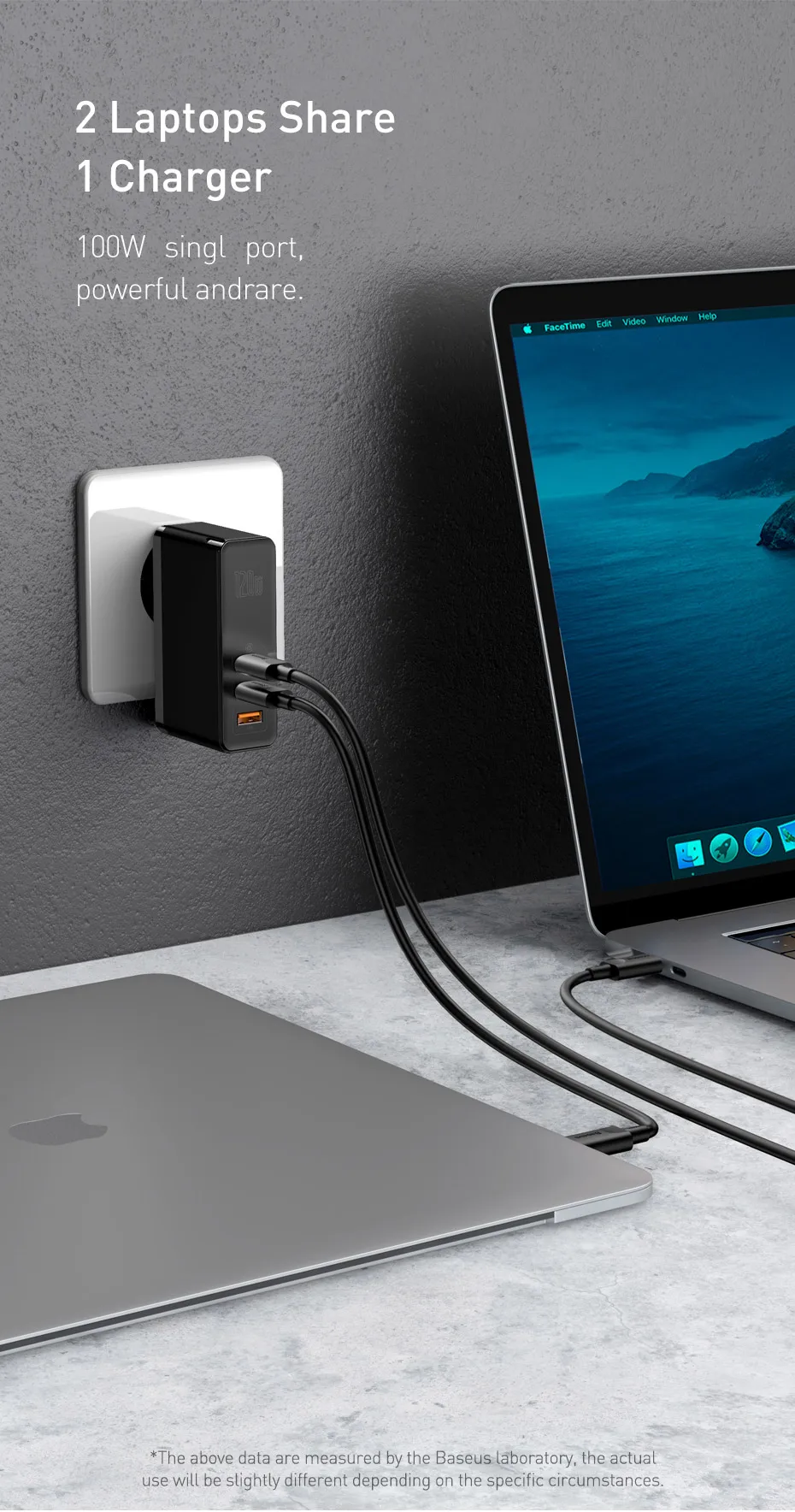 Baseus 120W GaN USB Charger QC4.0 QC3.0 PD3.0 Quick Charging For iPhone11 Pro XS USB PD Fast GaN Charger For Laptop Tablet